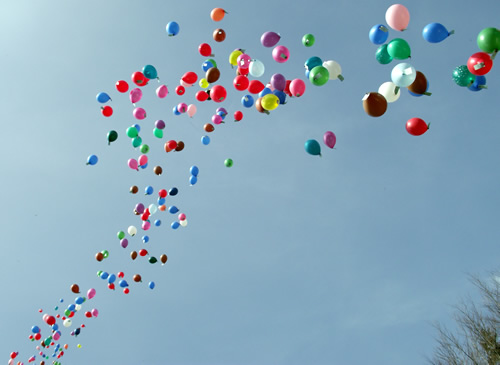 Balloons flying high